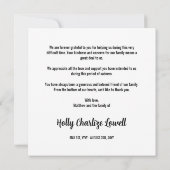 Magnolia花びら印刷悔やみや弔慰ありがとうご注意 サンキューカード (裏面)