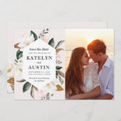 magnolia赤面フローラ写真の保存日付 セーブザデート (正面/裏面)