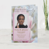 Magnolia 5-Photo Bifold Funeral Program 招待状 (正面)