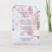 Magnolia 5-Photo Bifold Funeral Program 招待状 (裏面)
