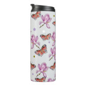 Magnolia and butterflies, watercolor pattern タンブラー (回転右)