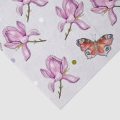 Magnolia and butterflies, watercolor pattern 薄葉紙 (詳細)