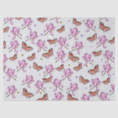 Magnolia and butterflies, watercolor pattern 薄葉紙 (正面)