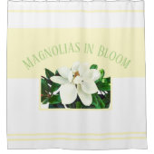 Magnolia Bloom | イエロー&ホワイト シャワーカーテン (正面)