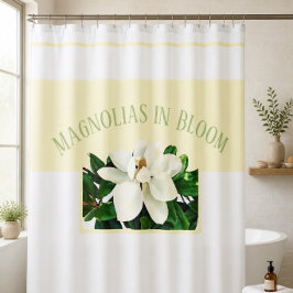 Magnolia Bloom | イエロー&ホワイト シャワーカーテン