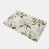 Magnolia Bloom Soft Neutral Pattern ドアマット (アングル)