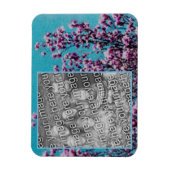 Magnolia Blooms Blue Sky絵画's Add Your Photo マグネット (縦)