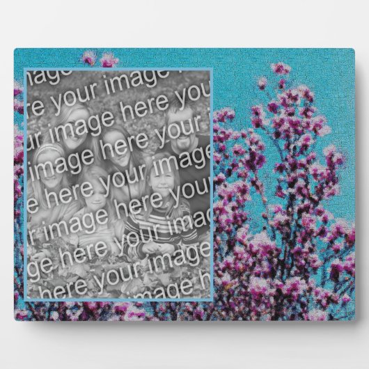 Magnolia Blooms Blue Sky Art自分の写真を追加 フォトプラーク (正面)