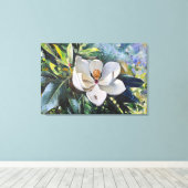 Magnolia Blossom Oil Painting of Nature’s Harmony キャンバスプリント (インサイチュ (ウッドフロア))