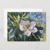 Magnolia Blossom Oil Painting of Nature’s Harmony ポストカード (正面/裏面)