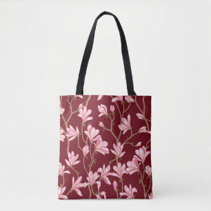 Magnolia Branches:咲くヴィンテージイラストレーション。 トートバッグ
