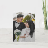 Magnolia Dark Romantic |  Wedding Photo Thank You サンキューカード (裏面)