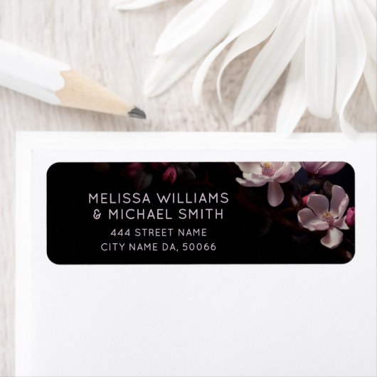 Magnolia Floral Dark Moody  ラベル (インサイチュ)