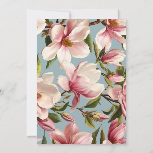 Magnolia Floral First Communion 招待状 (裏面)