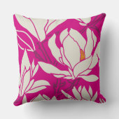 Magnolia floral pattern in fushia クッション (裏面)