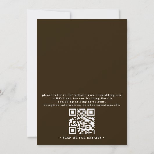 Magnolia Floral Rustic Elegant QR Code Wedding 招待状 (裏面)