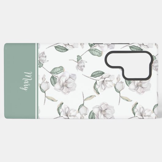 Magnolia Flower MagSafe Tough Samsung Galaxyケース (裏面横)
