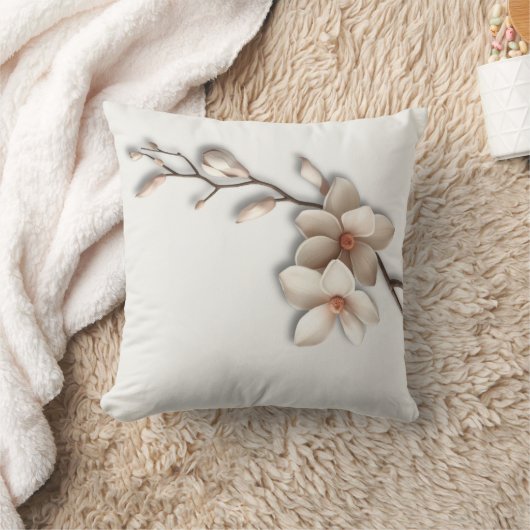  Magnolia Flower Minimalist Zen クッション (ブランケット)