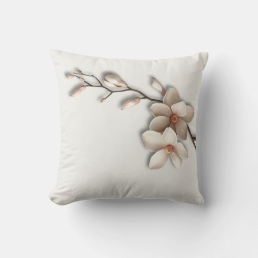  Magnolia Flower Minimalist Zen クッション (正面)
