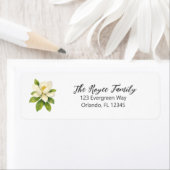 Magnolia Flower Painting Return Address Label ラベル (インサイチュ)
