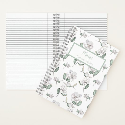 Magnolia Flower Personalized Journal Notebook ノートブック (内側)