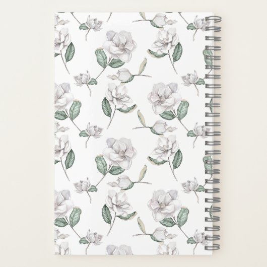Magnolia Flower Personalized Journal Notebook ノートブック (裏面)