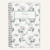 Magnolia Flower Personalized Journal Notebook ノートブック (正面)