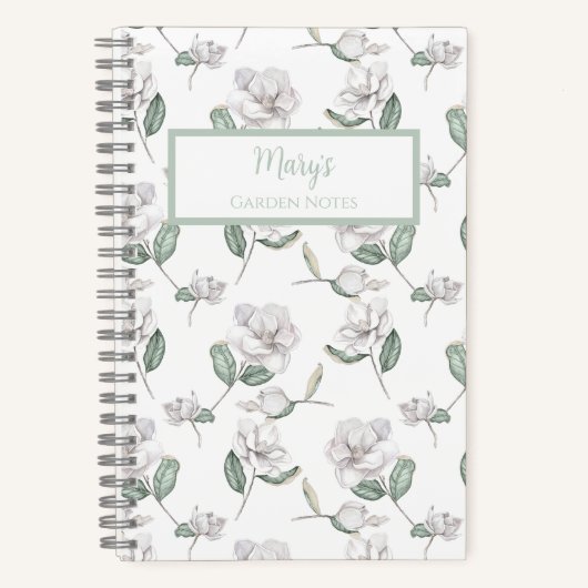 Magnolia Flower Personalized Journal Notebook ノートブック (正面)