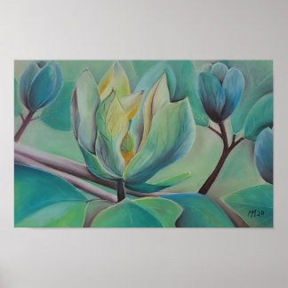 Magnolia Flower Wall Art | Botanical Poster | Soft ポスター