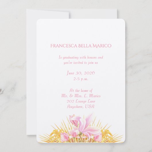 Magnolia Frame娘がリネンを卒業 招待状 (裏面)