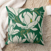Magnolia graphic in emerald pattern クッション (ブランケット)