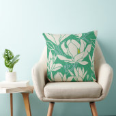 Magnolia graphic in green pattern クッション (椅子)