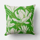 Magnolia graphic in kelly green pattern クッション (裏面)