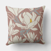 Magnolia graphic in mauve pattern クッション (裏面)