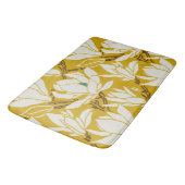 Magnolia graphic in mustard pattern バスマット (アングル)