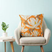 Magnolia graphic in orange pattern クッション (椅子)