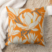 Magnolia graphic in orange pattern クッション (ブランケット)