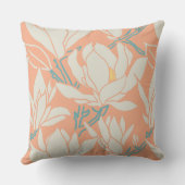 Magnolia graphic in peach pattern クッション (裏面)