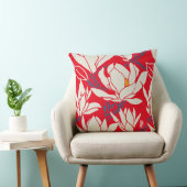 Magnolia graphic in red pattern クッション (椅子)