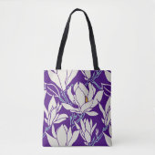 Magnolia graphic in violet pattern トートバッグ (正面)