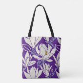 Magnolia graphic in violet pattern トートバッグ (裏面)