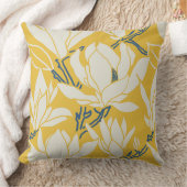 Magnolia graphic in yellow pattern クッション (ブランケット)