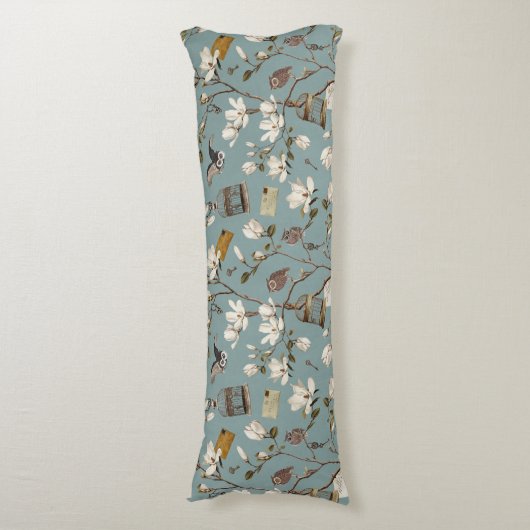 Magnolia Grove with Owls in Duck egg blue ボディピロー (正面縦)