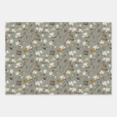 Magnolia Grove with Owls in Pastel Greens ラッピングペーパーシート (正面2)