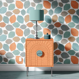 Magnolia Leaf Mild Orange Teal Aqua Blue 壁紙