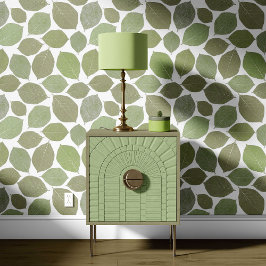 Magnolia Leaf Olive Sage Green White 壁紙