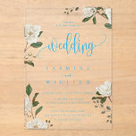 Magnolia Modern Wedding アクリル招待状<br><div class="desc">Magnolia Modern Photo | Magenta Red Wedding Invitation</div>