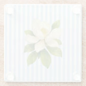 Magnolia Painting Nautical Stripe  ガラスコースター (裏面)