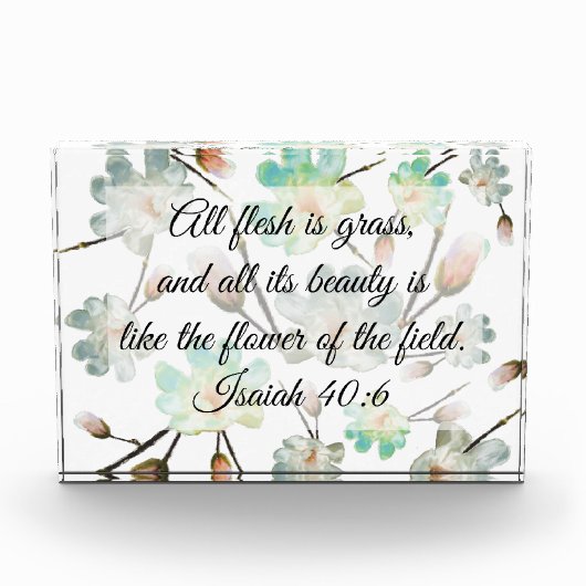 Magnolia Pattern Bible Verse Photo Block フォトブロック (正面)