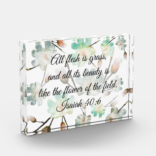 Magnolia Pattern Bible Verse Photo Block フォトブロック (左)